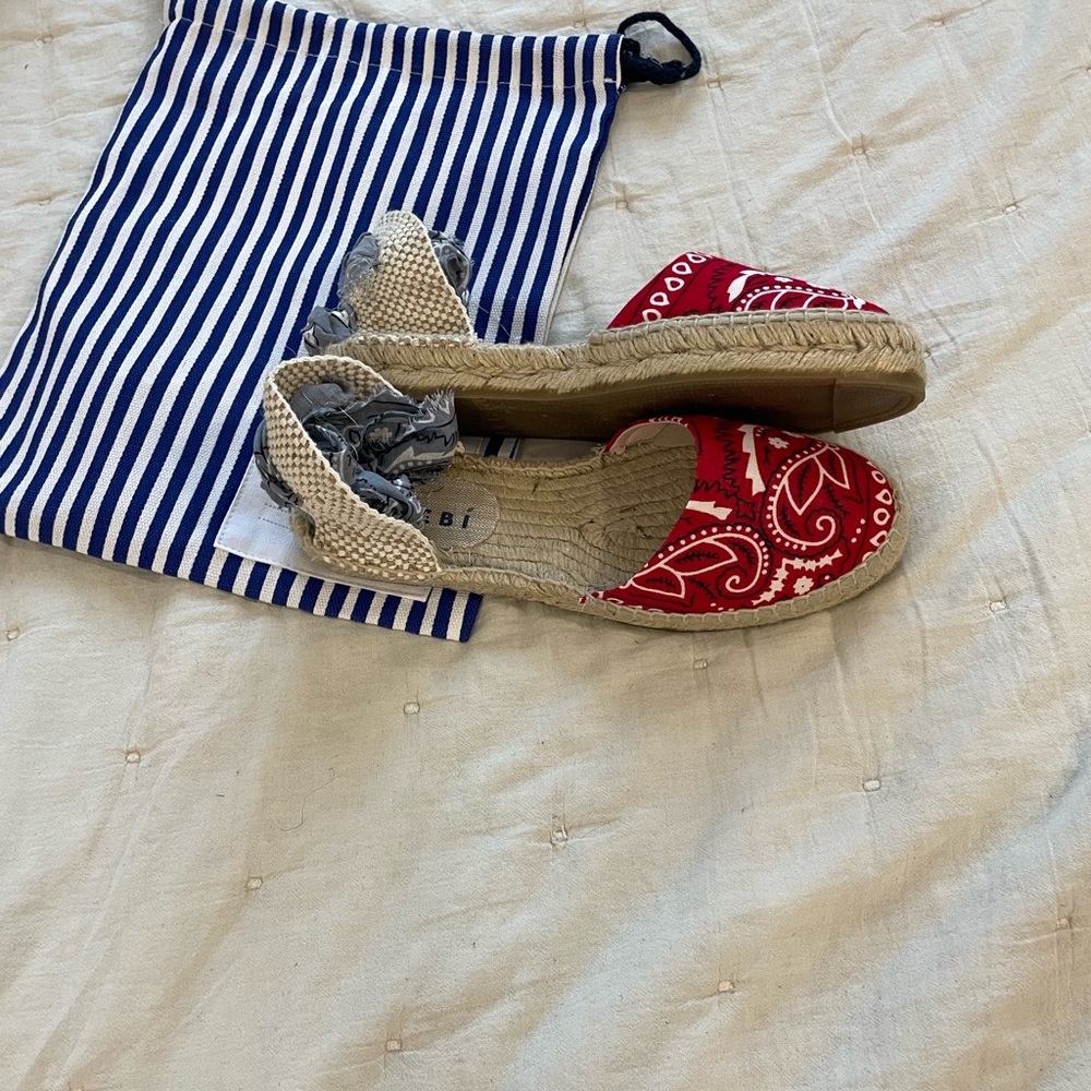 NEW Manebi Espadrille Bandana Flats size 8